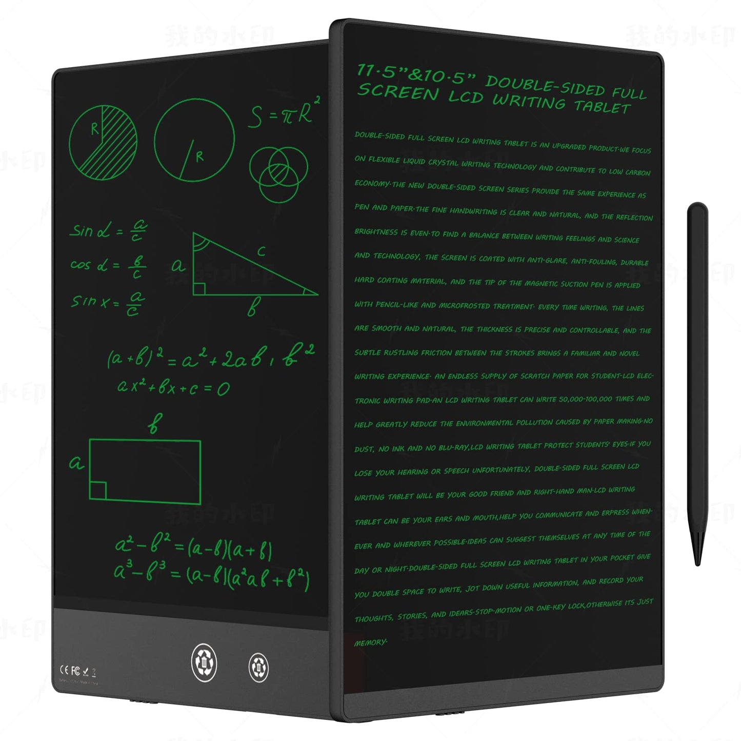 LCD Writing Tablet for Adults- 10.5″ LCD Writing Tablet,Double-Sided Full Screen,Digital Notepad for School,Office,Home,Erasable,Reusable