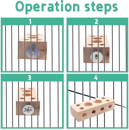Bird Wooden Block Chewing Toy Parrot Chewing Toy Wood Toys Foraging Training for Small Animals Shredding Biting Wood Bird Cage Accessories Teething for Parakeets Cockatiels Conures Lovebird