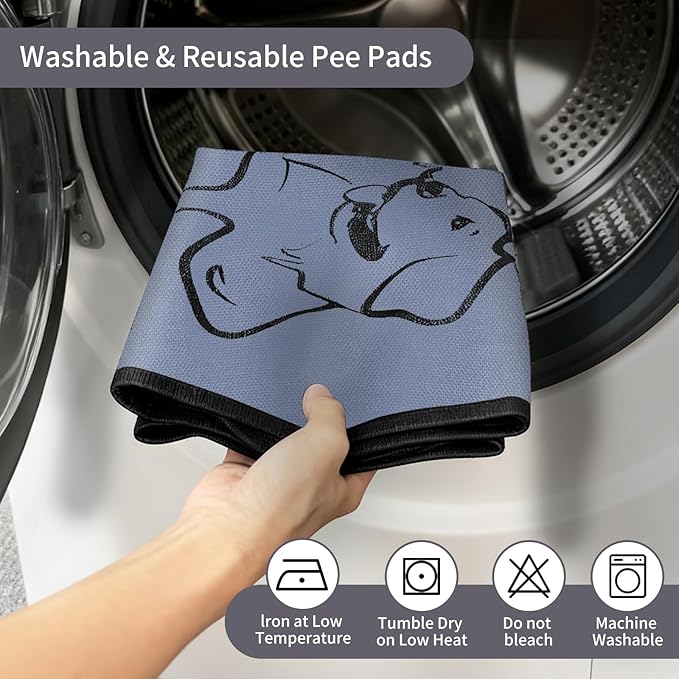 1 Pack Washable Pee Pads for Dogs 72"x72", Reusable Training Puppypads Absorbency Non-Slip & Leak-Proof for Pet Whelping Box Playpen Crate Sofa Bed Floors (Gray)