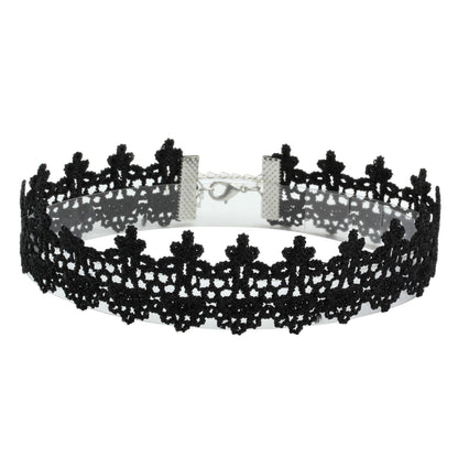 Eigso 8Pcs Gothic Tattoo Lace Choker Necklaces Set for Women Adjustable Black Collar Choker