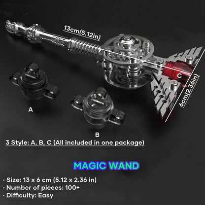 Metalkitor 3D Metal Puzzles for Adults, Magic Wand for Metalkitor Giant Mantis and Fox Model- Steampunk DIY Ornament - Assembly Jigsaw Crafts Brain Teaser - Perfect Desk Decor and Gift Choice(100+PCS)