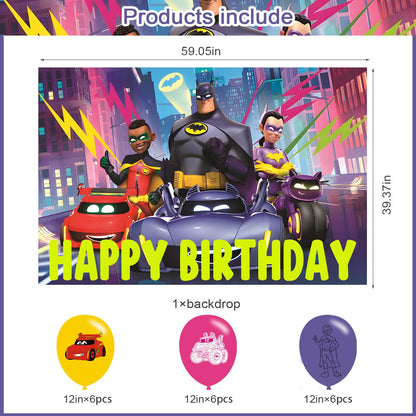 Wheels of Bat Backdrop 5x3 Vinyl Wheels of Bat Birthday Party Supplies Photography Background Picture Photoshoot Cake Table Decor Banner Shoot Drapes Poster