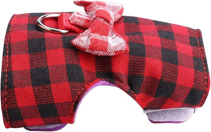 GOTOTOP 2PCs Small Pet Harness with Bowknot and Bell Decor, No Pulling Comfort Padded Vest Guinea Pig Harness and Leash Set for Ferret, Rats, Iguana, Hamster