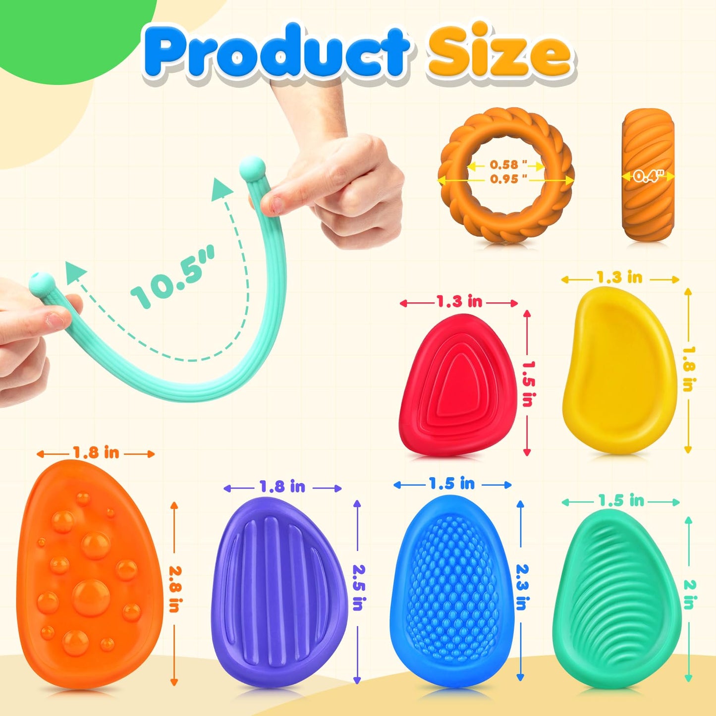 Fidget Sensory Toys for Kids: 26 Pack Quiet Squishy Fidgets for Classroom Students Prizes- Textured Soft Fidget Rings Stretchy Strings for Autism - Office Desk Toddler Travel Fidget Box,Easter Gifts