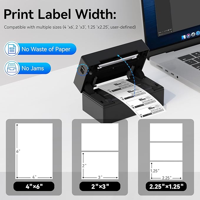 PeriPage Bluetooth Thermal Shipping Label Printer,Wireless 4x6 Shipping Label Printer for Shipping Packages,Support iPhone iPad Android Windows & Mac,Used for Amazon, Ebay,Shopify, Etsy, USPS.