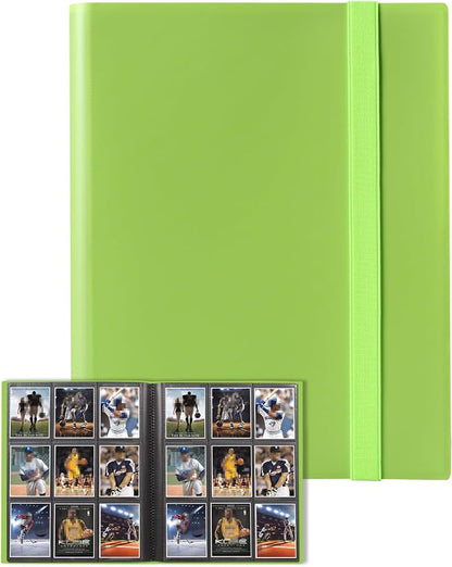 GEAoffice Card Binder, 9 Pockets Trading Card Album Folder, 360 Side Loading Pocket Binder for Sports&Game Cards, MTG and Other TCG, Light Green