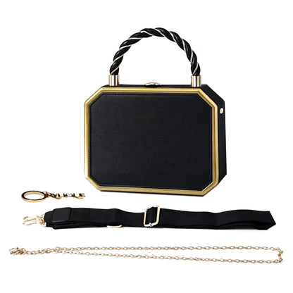 Purses For Women, Trendy Cross Body Bag For Woman, Shoulder Purse, Faux Leather Crossbody Bag, Top Handle Purses for Lady, Handbags - Clutch Evening Purse With Interchangeable Straps (Black)