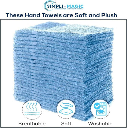 Simpli-Magic Cotton Hand Towels, 12 Pack, 16” x 27”