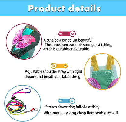 Bird Diapers Harness and Leash Parrot Diapers Parrot Flight Clothes Suit Bird Clothes Washable Bird Nappy Recovery Diapers for Small Medium Birds Parakeets Parrot Cockatoos Cockatiel Macaws-Small