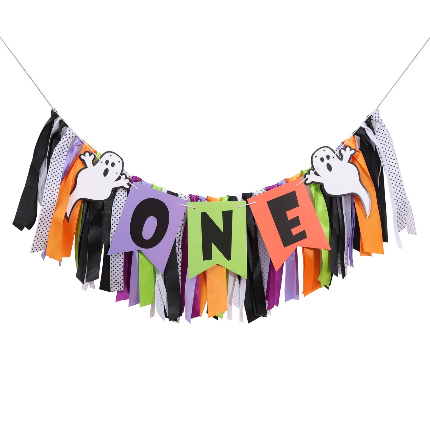 Spooky One Birthday High Chair Banner - Spooky One Birthday Decorations,Halloween First/1st High Chair Banner,Ghost 1st Decor