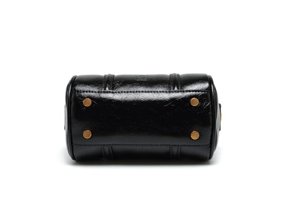 Women's handbag Boston bucket bag single shoulder top handle bag Fashion designer crossbody bag crossbody bag (black)