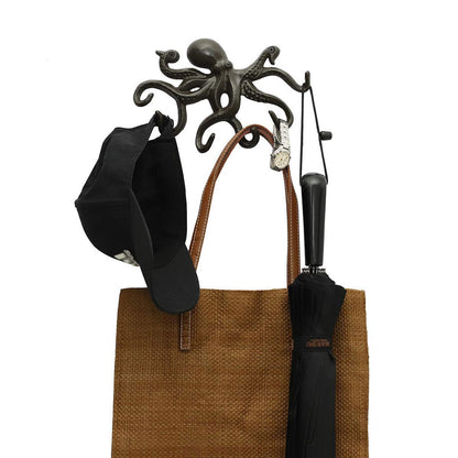 ChasBete Key Holder for Wall, Octopus Coat Hooks Wall Mounted Towel Hooks, Heavy Duty Key Hooks Decorative with 6 arms