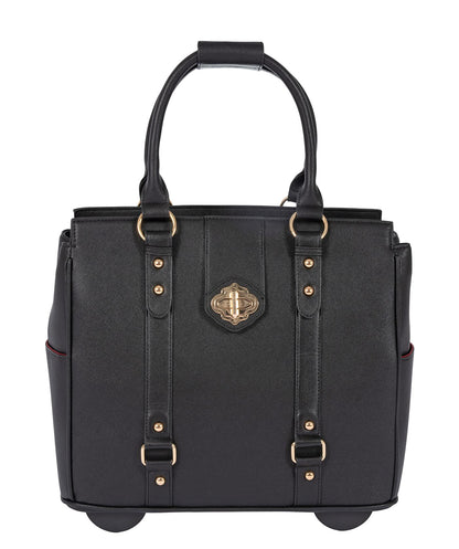 JKM & Company Executive Black Computer iPad, Laptop Tablet Rolling Tote Bag Briefcase Carryall Bag