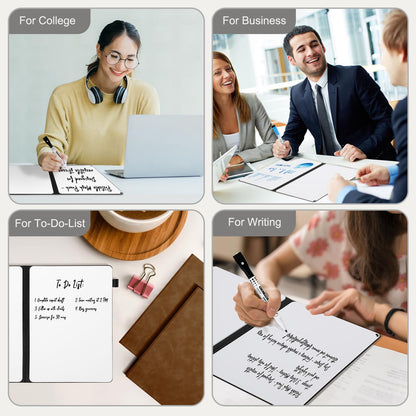 AGM Portable White Board Dry Erase Notebook, 12" x 9" Double Sided Folding Whiteboards with 3 Pens, Small Travel Dry Erase Board Skin-Friendly Material for Study, Meeting, Planning, Brown