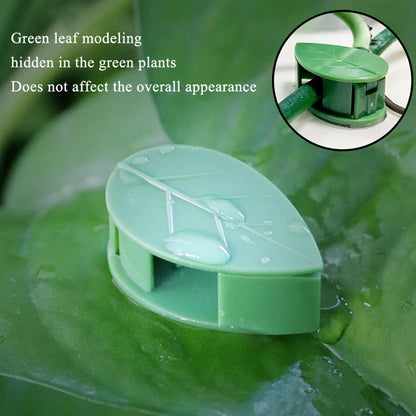 Odetina 2026 New Plant Clips for Climbing Plants, 10 Pcs Green Leaf Shaped Self-Adhesive Plant Wall Clips, Plant Climbing Wall Fixture Clips for Vine Support, Wall Plant Holder & Cable Organization