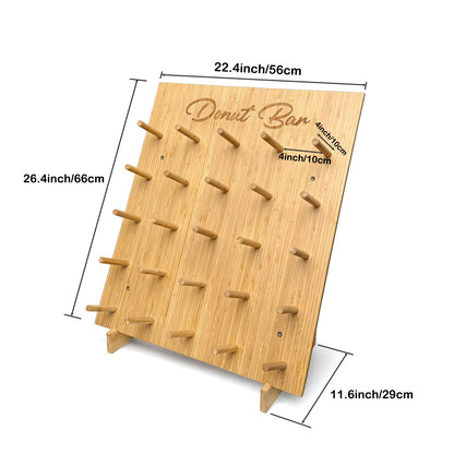 ZOOYOO Large Bamboo Donut Wall Holds 50 Donuts - 26x22 Inch Donut Display Stand for Wedding, Baby Shower, Birthday Party Decor - Dessert Table Centerpiece