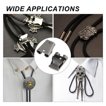 Doitby Bolo Tie Kit with 3 Bolo Tie Slides and 6 Bolo Ties Tips for Tie Making