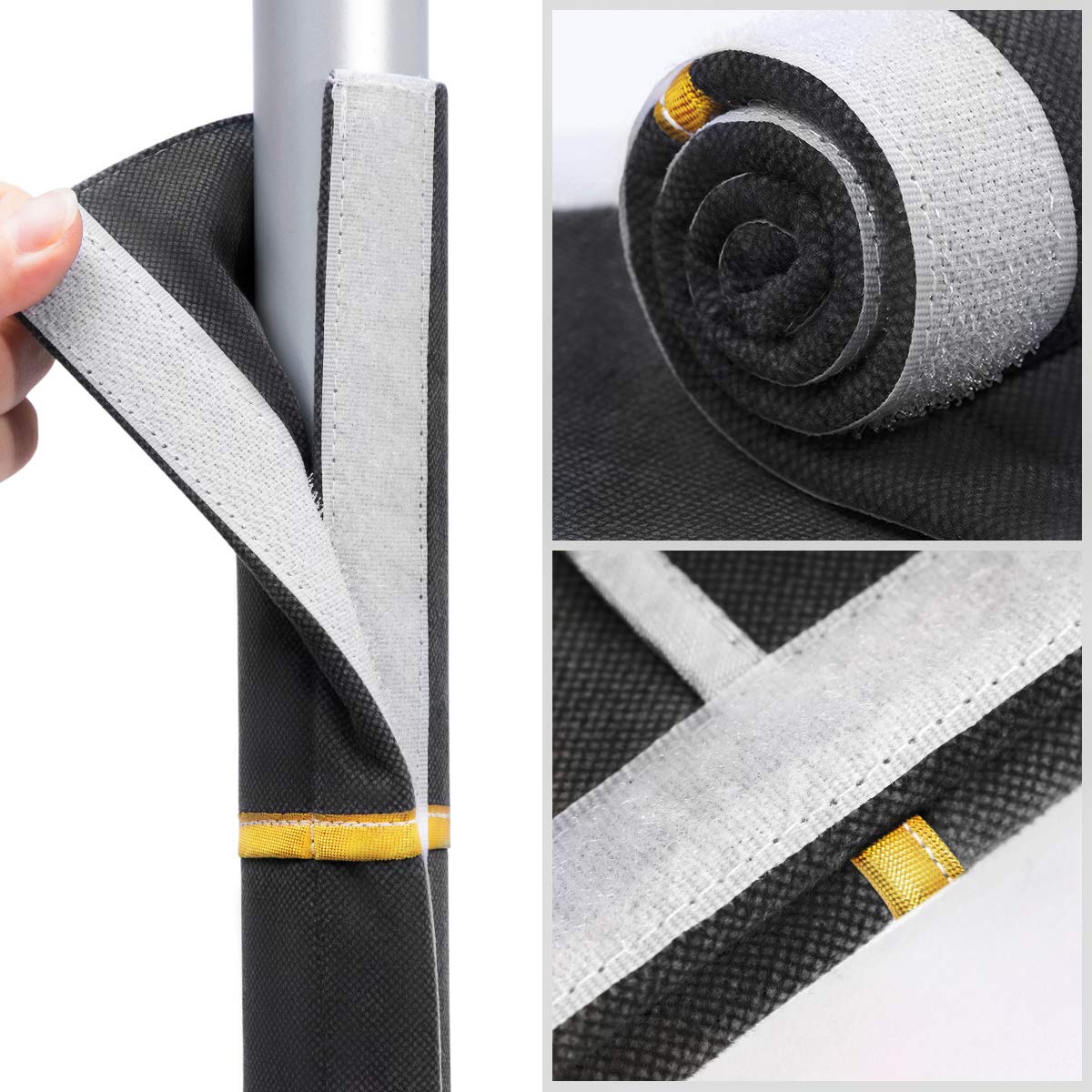MRKG Refrigerator Door Handle Covers, Set of 4, Washable Without Fading or Cracking, Keep Your Kitchen Appliance Clean from Smudges, Drips, Food Stains, Oil (Black)