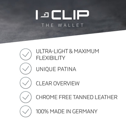 I-CLIP, Premium Men's Leather Wallet, Versatile Changeable Money clip, Secure Card Holder, Compact Men's Wallet Minimalist, Sleek Slim Design, Perfect Money Clip Wallet for Men - Black