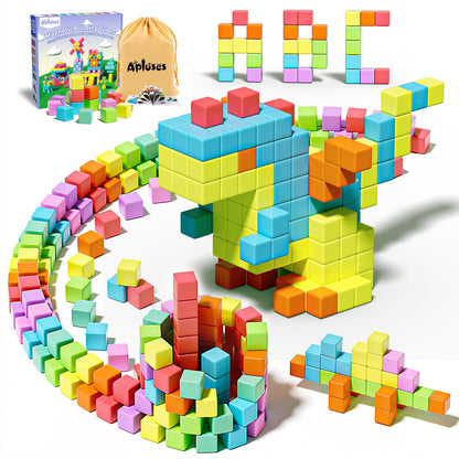Apluses Magnetic Blocks for Toddlers Toys, Magnetic Building Cubes Toy for Sensory STEM Autism Education Preschool, Magnet Toys for 3 4 5 6 Year Old, Birthday Gifts Games for Boys Girls