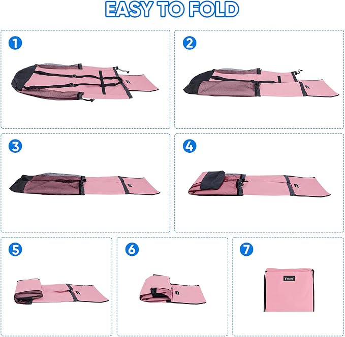 BALEINE 120L Laundry Bag Backpack, 900D Oxford Fabric Large Travel Laundry Bags with Shoulder Straps and 2 Mesh Pockets for College Dorm, Apartment, Laundromat (Pink, 120L)