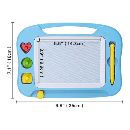 SGILE Toddler Toys for Kids, Magnetic Drawing Board for Birthday Gift, Toys for 1 2 3 Year Old Girls Boys, Etch & Sketch Pad with 3 Stamps, Learning and Educational, Light Blue