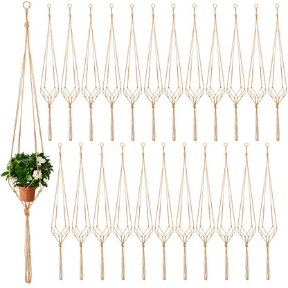 Newwiee 20 Pcs 48 Inches Macrame Plant Hangers Jute Rope Plant Holder Plant Hanger Indoor Rope Plant Hanger for Home Indoor Outdoor Garden Planter Flower Pot Holder Basket