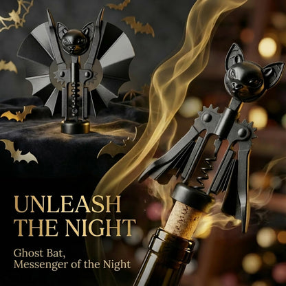 Ghost Bat Bottle Opener, Aluminum Alloy 2-in-1 Wine & Beer Opener, Suitable for Kitchens and Home Bars, Halloween and Gothic Decorative Ornament, Unique Gift for Wine Lovers