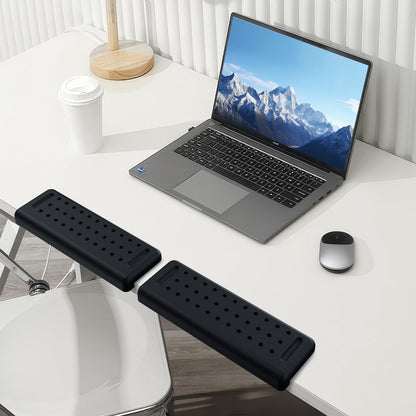 Atdoall Arm Rest for Desk 2-Pack, L-Shaped Desk Elbow Pad with Non-Slip Silicone Base, Memory Foam PU Leather Desk Edge Cushion, Ergonomic Elbow Rest for Office/Computer Gamers