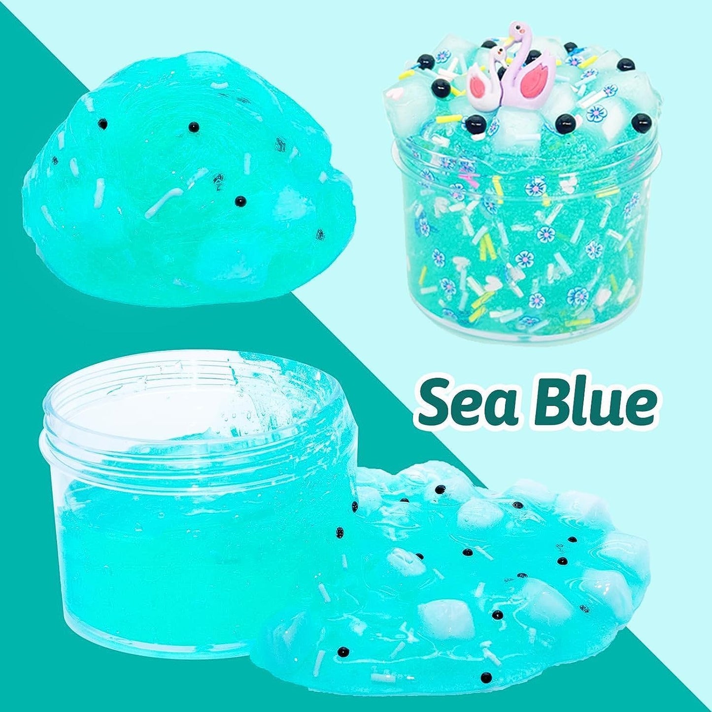 UIVIEHIR Jelly Cube Clear Slime Kit 8 Pack for Kids, Crunchy Slime, Stress Relief Toy, Party Favors for Girl Boys 6 7 8 9 10 11 12