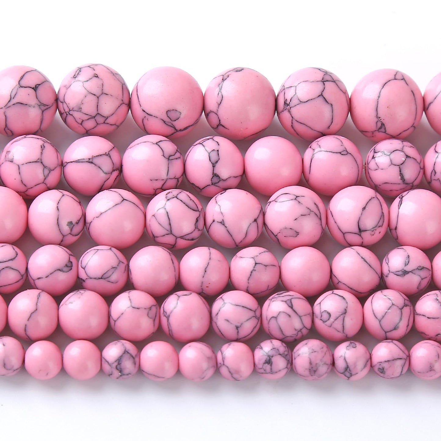 8MM 46PCS Pink Turquoise Spacer Loose Beads for Jewelry Making DIY Bracelet Necklace