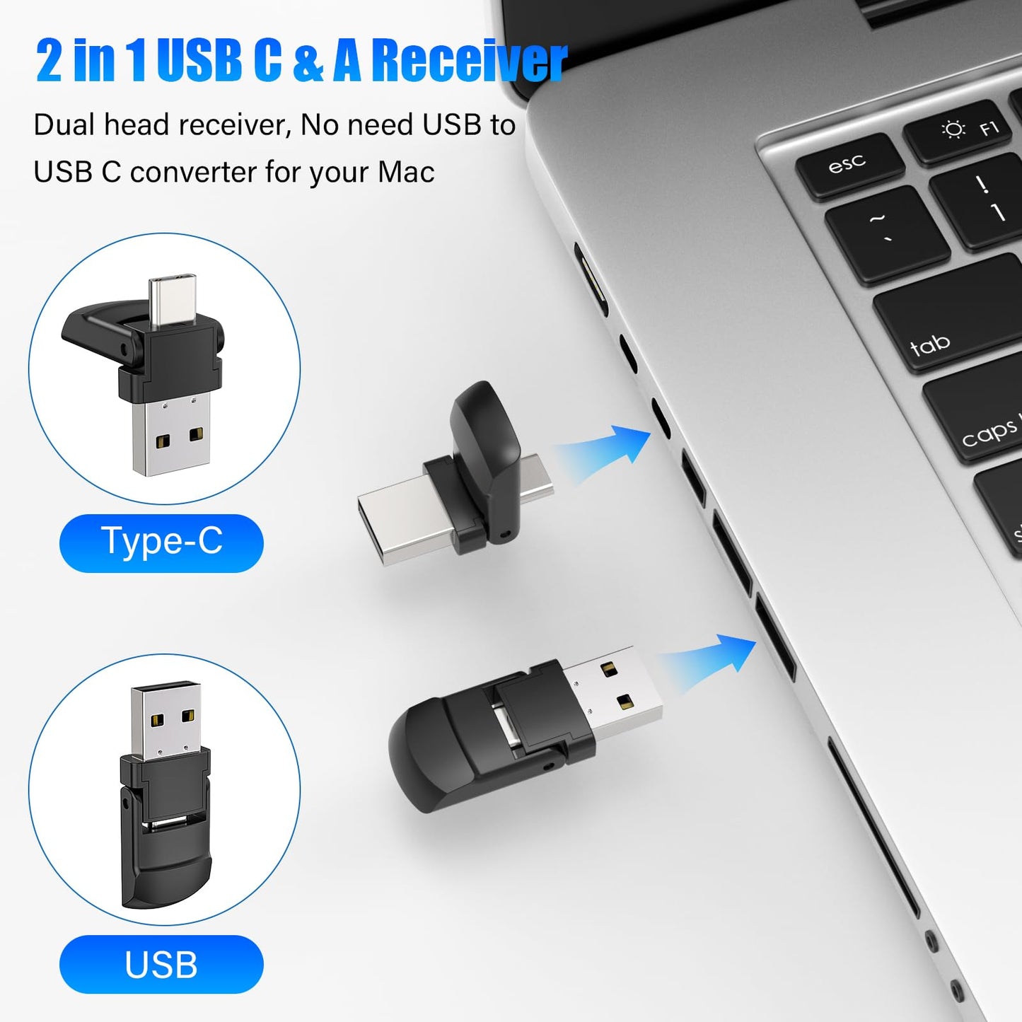 Presentation Clicker Wireless Presenter Remote Clicker, USB C PowerPoint Clicker for Presentation, RF 2.4GHz Computer Presenter Clicker Slide Advancer for Google Slides,Mac,Laptop