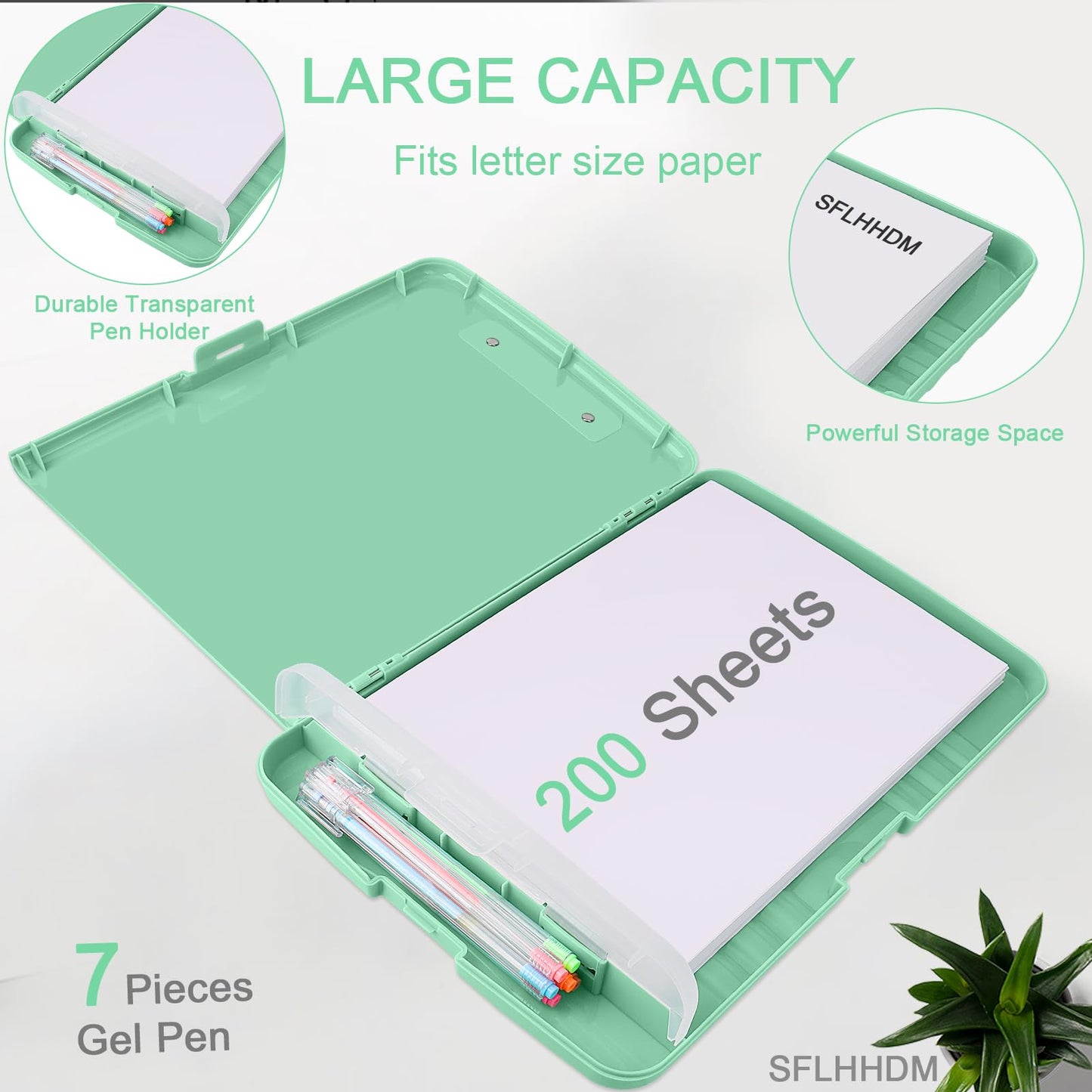 SFLHHDM Clipboard with Storage,Storage Clipboard with Pen Holder, A4 Binder Clip Boards 8.5x11 with Low Profile Clip,Side Opening Nursing Clipboards Folder for Office Supplies-Grayish Green