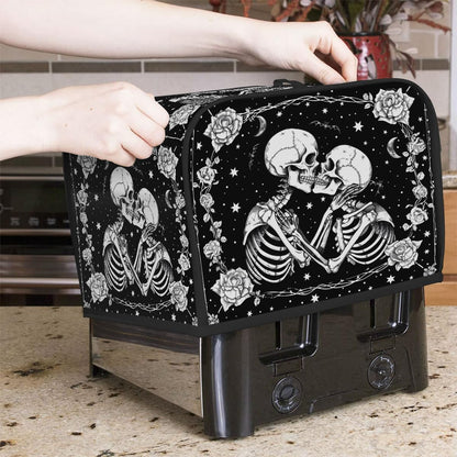 Toaster Cover 4 Slice Wide Slot Halloween Skull SkeletonBread Toaster Oven Dustproof Cover Small Appliance Kitchen Covers Dust and Fingerprint Protection for Women Gift 4 Slice