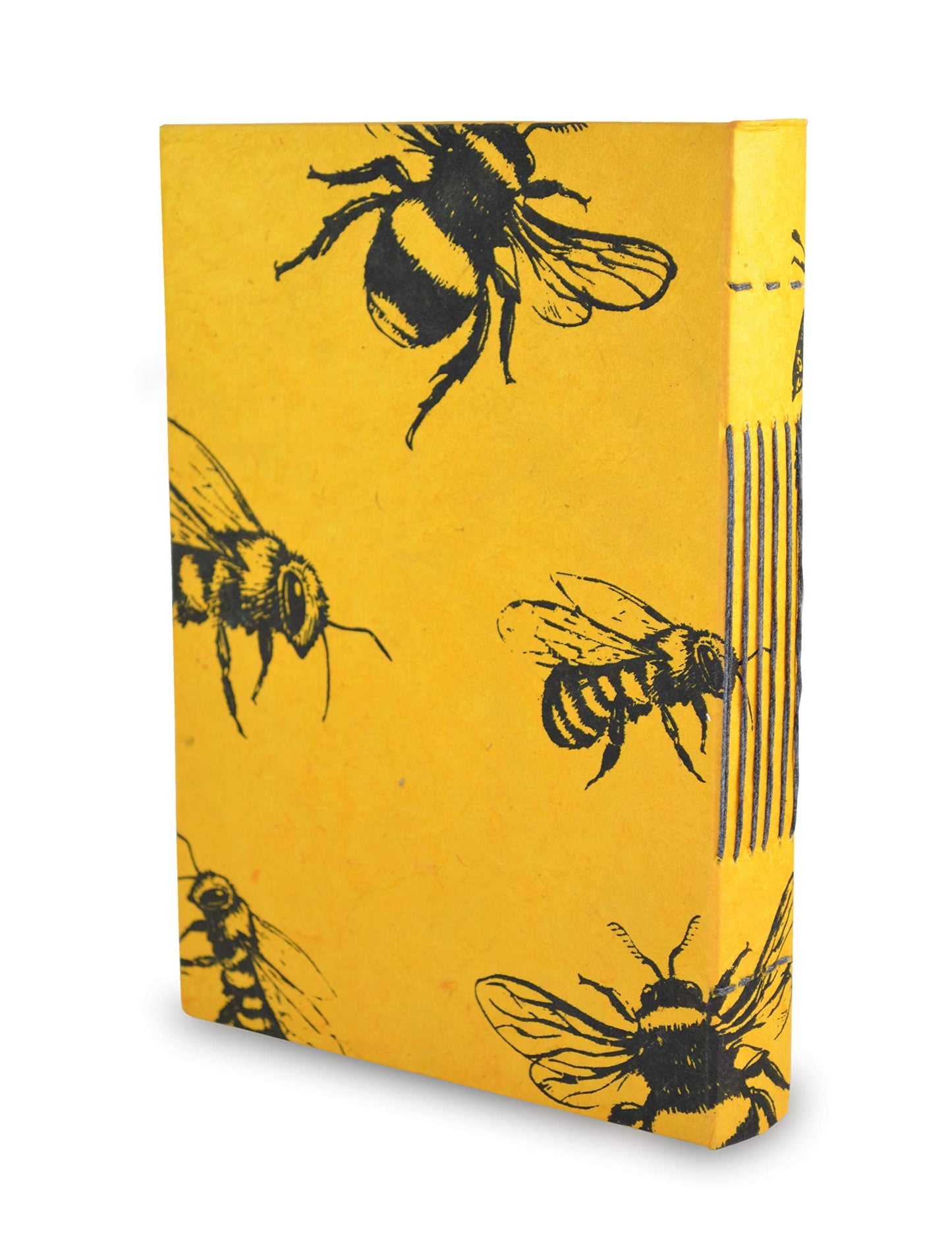 Kathmandu Valley Co. Nepali Keeper Journal with Handmade Lokta Paper. Made in Nepal. (6x9 Inches, Busy Bee)