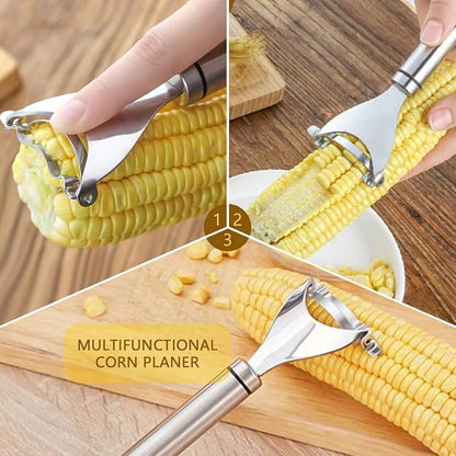 1 Pcs Corn Peeler Corn Planer Thresher Stainless Steel Corn Peeler for Corn On the Cob Corn Kernel Remover Tool Magic Corn Stripper Tool Corn Cutter Corn Scraper with Ergonomic Handle for Kitchen