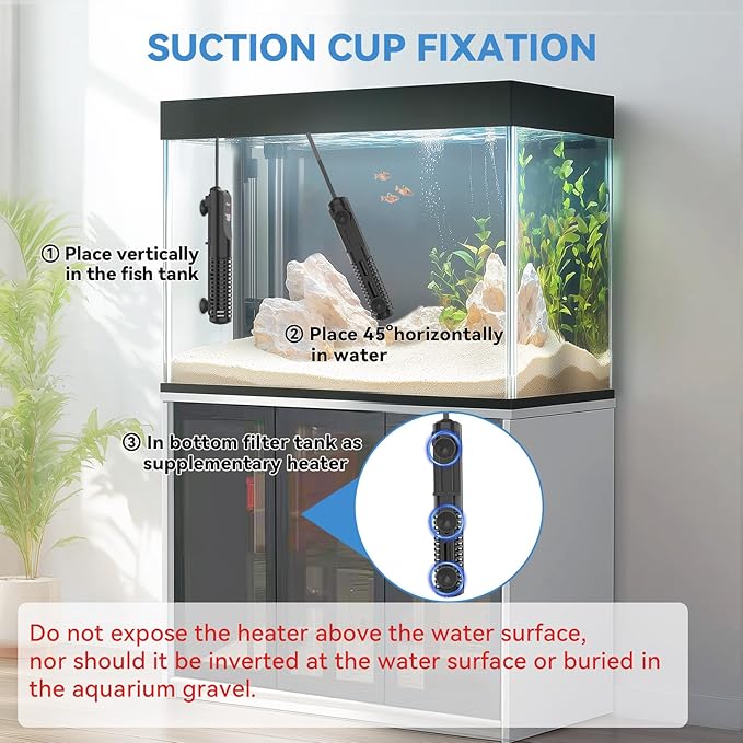 hygger Ceramic Submersible Aquarium Heater, New Explosion-Proof Fish Tank Water Heater with External Temp Controller Auto Thermostat Heater for Saltwater Freshwater (100W for 5~20 Gallon)