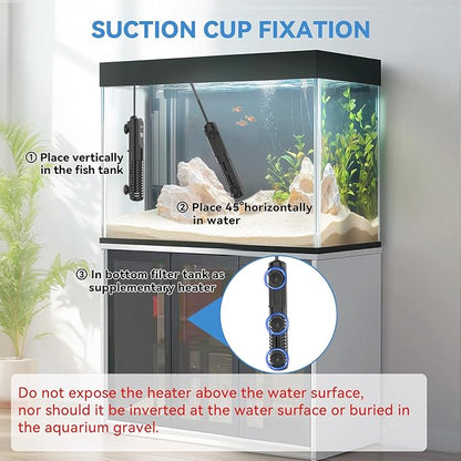 hygger Ceramic Submersible Aquarium Heater, New Explosion-Proof Fish Tank Water Heater with External Temp Controller Auto Thermostat Heater for Saltwater Freshwater (300W for 25~80 Gallon)