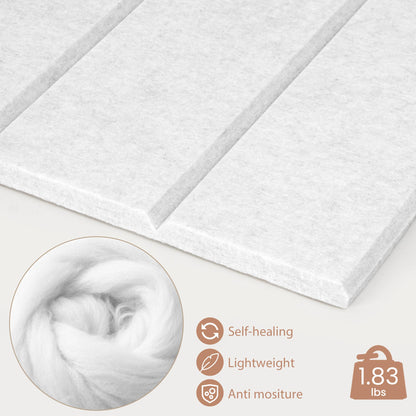 Lightomorrow Bulletin Board, 24 x 18 inches Felt Board Decorative Pin Board, 4' x 3' Cork Board Alternative for Wall, Foldable Photo Board with 20 Pushpins - White Stripes