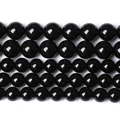 8mm 45PCS Natural Black Onyx Agate Round Loose Spacer Beads for Jewelry Making DIY Craft Bracelet 1 Strand 15"