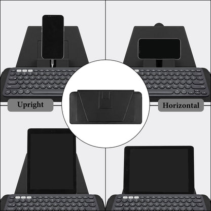 GEEKRIA Compact Keyboard Case, Vegan Leather Travel Case with Phone and Tablet Holder, Keyboard Case Compatible with Magic Keyboard, Logitech K380/Pebble Keys 2 K380s (Dark Grey)