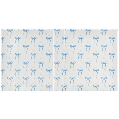 Blue Bow Round Ring Binders 1.5 Inch Ribbon Bow Knot 3 Ring Clipboard Binder for Office School Work Supplies File Folder 200 Sheet Capacity