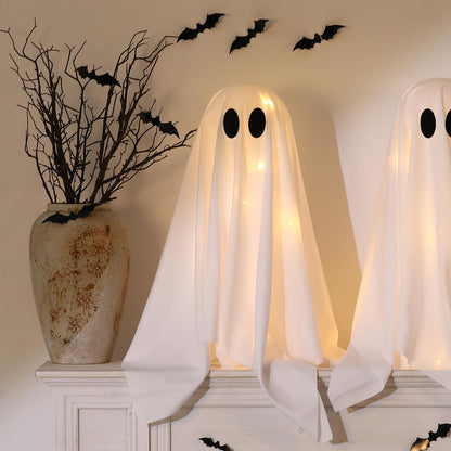 Halloween Decorations -2 Packs Spooky Ghosts with Lights-Scary Ghost for Halloween Decor Indoor Party Home Table Room Kitchen and Fireplace Decor