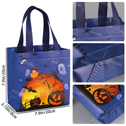 Aviski 20PCS Halloween Trick or Treat Totes, Small Multifunctional Non-Woven Halloween Bags for Gifts Wrapping, Party Supplies