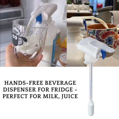 Automatic Drink Dispenser - Milk Dispenser for Fridge Gallon fits Milk Gallon Glass Milk Bottle - Hands-Free Gallon Dispenser for Juice, Beverage- 3 Pack, White