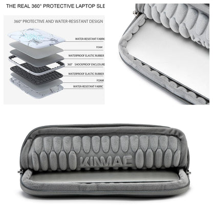 Kinmac Embossed PU Leather 360° Heavy Duty Protective Laptop Sleeve with Poacket (Paisley Black, 16 inch-16.2 inch)