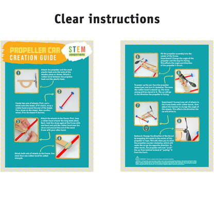 Rubber Band Propeller Car Kit, 30-Pack – Build 30 Rubber Band Propeller Cars, Complete STEM Engineering Project Kit for Classrooms, Ages 8+