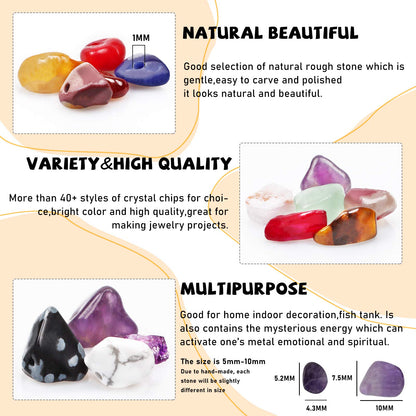 500 pcs Natural Chip Stone Beads, Orange Garnet 5-8 mm Irregular Gemstones Healing Crystal Loose Rocks Bead Hole Drilled for Jewelry Making Bracelet