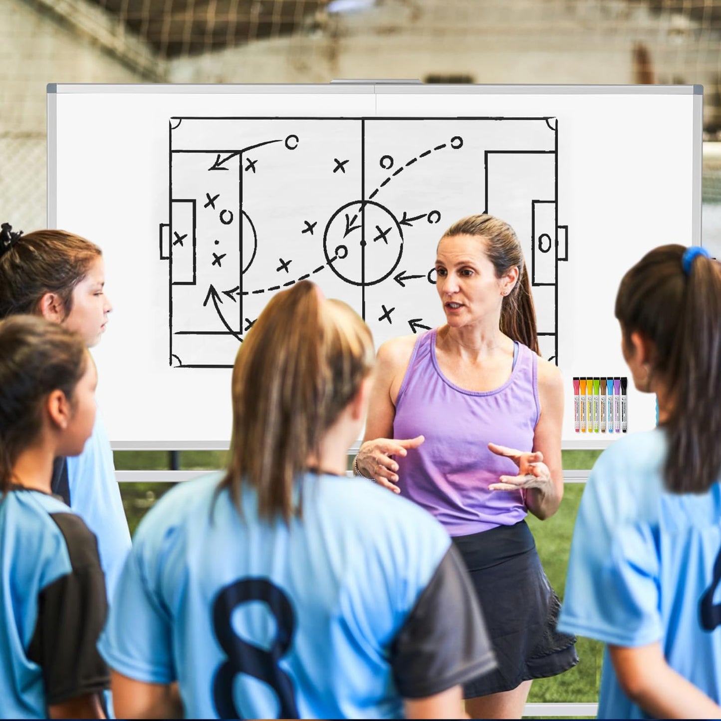 WALGLASS Rolling Dry Erase Whiteboard, 48"x36" Double-Sided White Board on Wheels, Large Portable White Board with Stand, Mobile Standing Whiteboards for Office, Home, School, Classroom 4x3 ft