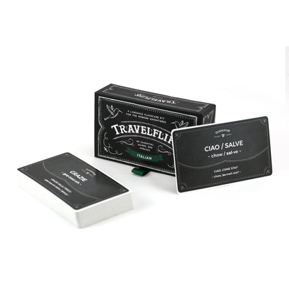 Italian Flash Cards - Learn Italian Language Vocabulary Words and Phrases - Basic Sentences for Beginners - Gift for Travelers, Kids, and Adults - Language Cards by Travelflips